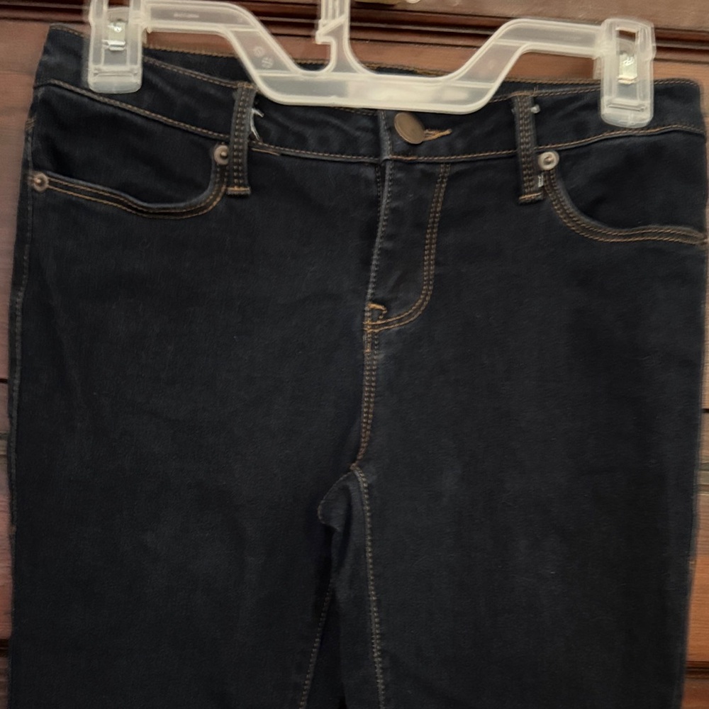 No Boundaries Women's Blue Skinny Jeans with Contrast Stitching
